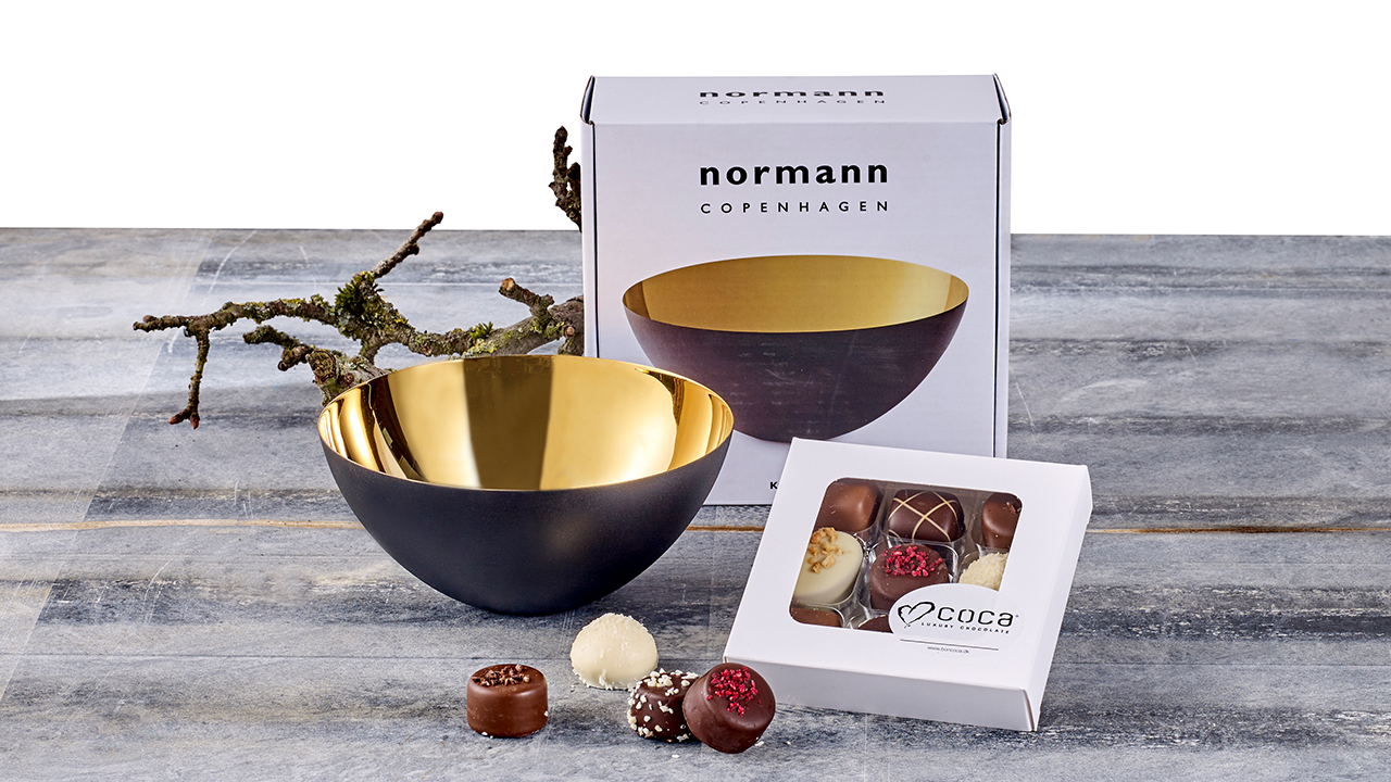 hvad som helst Pak at lægge handikap Normann Copenhagen Krenit skål 16 cm & luksus chokolade | nembillet.dk